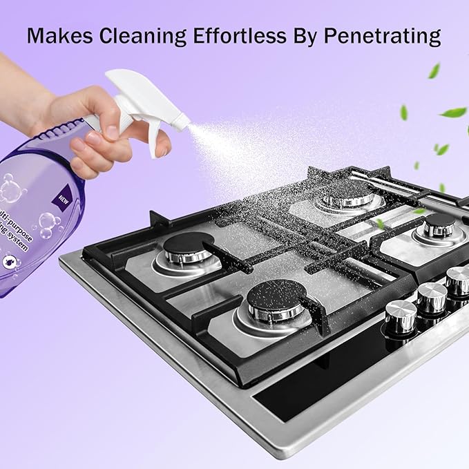 Timeno Multi-Purpose Cleaning System, Oven Spray Cleaner & Concentrated Tablets, Household Multi-Surface Use (1Bottle+18pcs Tablets)