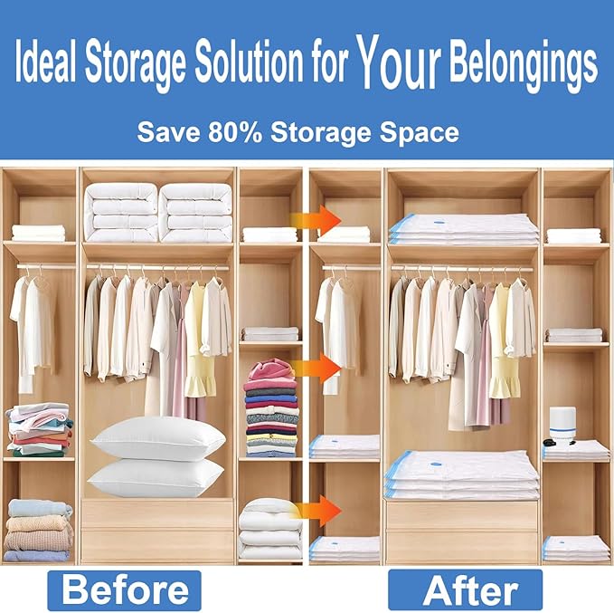 Electric Pump for Vacuum Storage Bags Travel Vacuum Pump for Various Sealing Bags Portable Vacpack Air Pump for Clothing, Pillows, Comforters (Storage Bag Not Included)