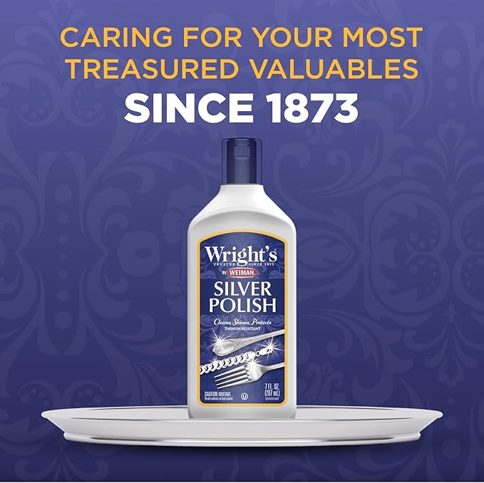 Wright's Silver Cleaner and Polish - 7 Ounce - Ammonia Free - Use on Silver, Jewelry, Antique Silver, Gold, Brass, Copper and Aluminum