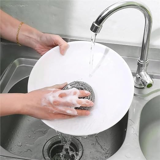 Steel Wool Scrubber Pad 30 Pcs Steel Wool Scrubber, Stainless Steel Scouring Pad, Metal Kitchen Scrubbing Sponges, Dishwashing Scouring Pads Heavy Duty for Cleaning Kitchen,Bathroom