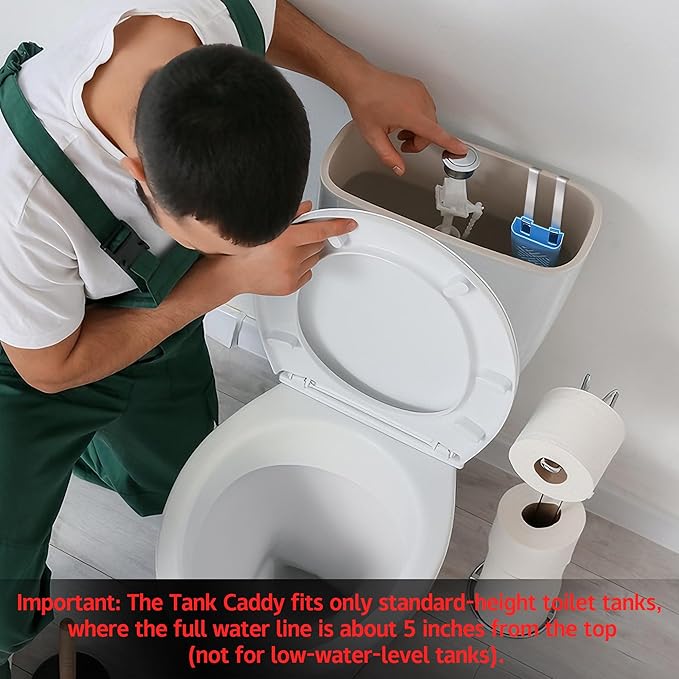 moonoom 2Pcs Toilet Tank Cleaning Tablet Holder,3.7'' x 2.9'' x 0.7'' Toilet Tank Bleach Tablet Bracket, Hanging Toilets Bowl Cleaner Carrier for Preventing Dissolved Residue From Polluting Water Tank
