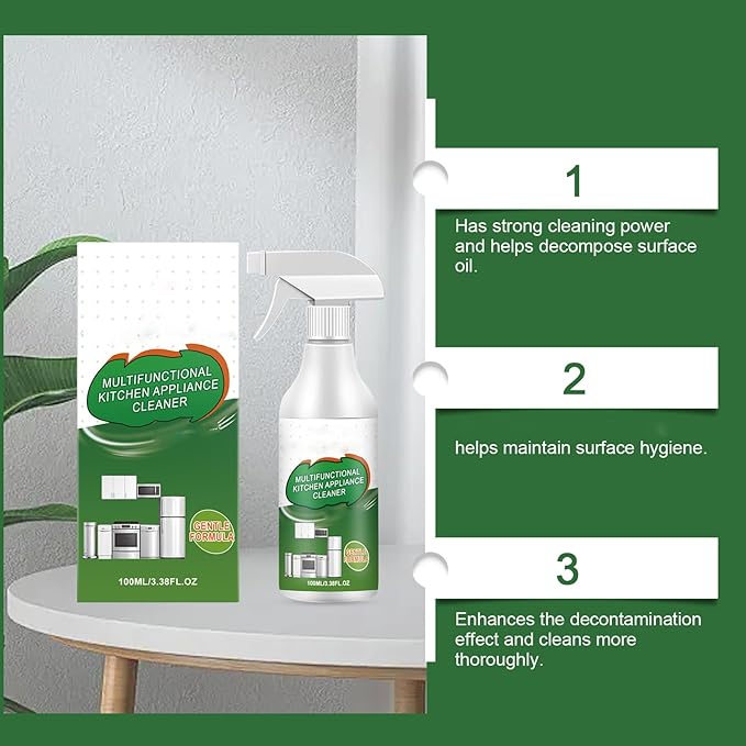 Multi-Purpose Enzyme Foam Cleaner, Kitchen Appliance Cleaner Spray, Heavy Duty Degreaser Stain Remove, Kitchen Heavy Duty Doaming Degreaser, for Household, Oven, Stove, Range Hood (1PCS)