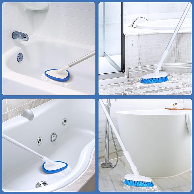 Qaestfy Pack of 2 Scrubber Pad Refill Compatible with QAE008 Shower Bathtub Tub and Tile Scrubber Cleaning Brush with Long Handle Model QAE009