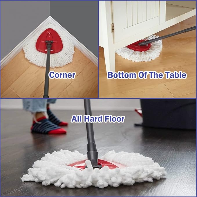 Spin Mop Replacement Head 6 Pack Mop Refill Compatible with Ocedar Triangle Swivel Mops Microfiber Swivel Mop Refill,Deep Clean,Machine Washable and Easy to Replace