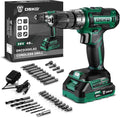 Power Drill Cordless: DEKO PRO Cordless Drill 20V Electric Power Drills Set Tool for Women with Battery and Charger 20 Volt Drills Driver Kit Green