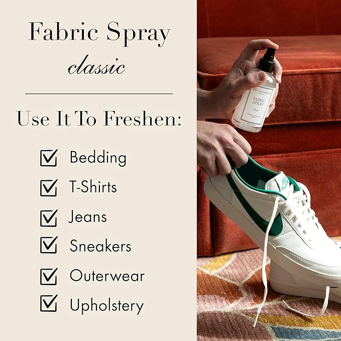 The Laundress Classic Fabric Spray,Wrinkle Release Spray,Upholstery and Linen-Spray,Fabric Refresher,Clean Laundry Scent,8 Fl Oz,(Pack of 2)