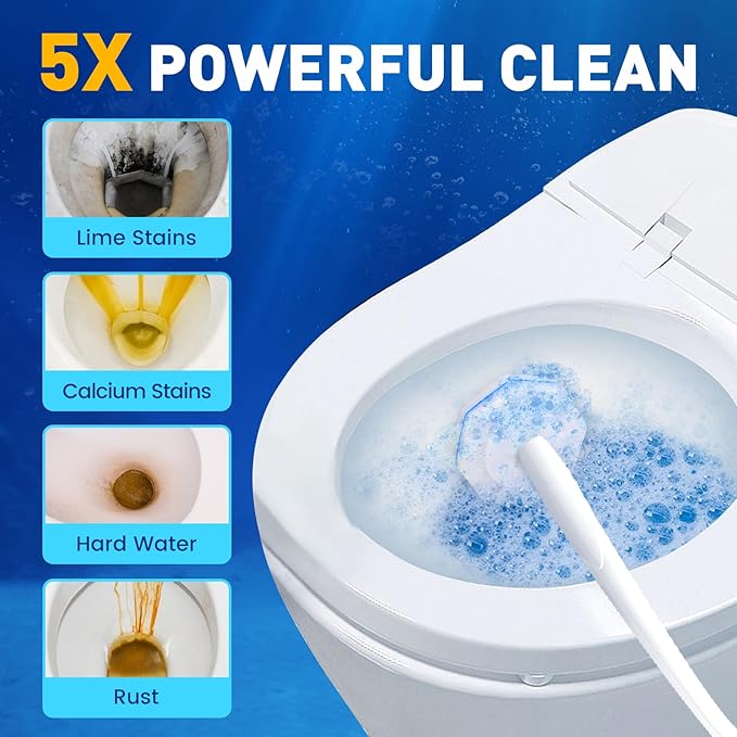 Toilet Cleaner Refill Pads, Disposable Toilet Bowl Cleaner Refill for Toilet Cleaner Wand, Single-Use Hygienic Scrubber Heads, 20 Count