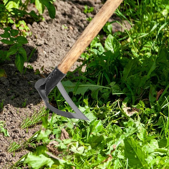 Yardwe Heavy Duty Hollow Hoe Garden Tool - Stainless Steel Weeding Rake for Backyard Gardening Soil Loosening and Vegetable Farming 8.38 X 6.69 X 4.80 Inches