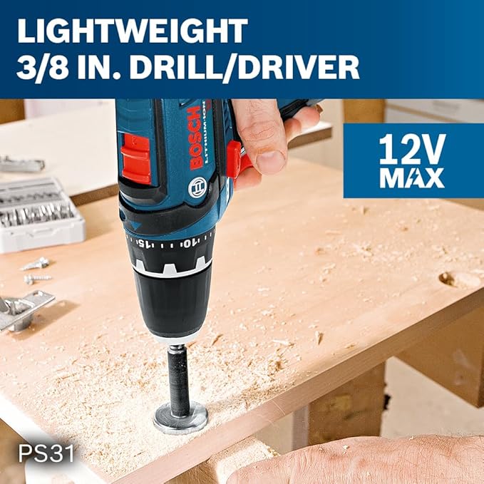 BOSCH CLPK22-120 12V Max Cordless 2-Tool Combo Kit with 3/8 in. Drill/Driver, 1/4 in. Impact Driver, (2) 2 Ah Batteries, Charger and Case