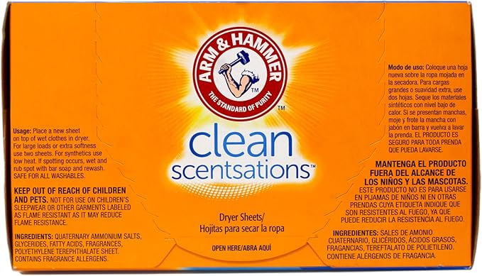 Arm & Hammer Fabric Softener Sheets, Purifying Waters, 200 ct
