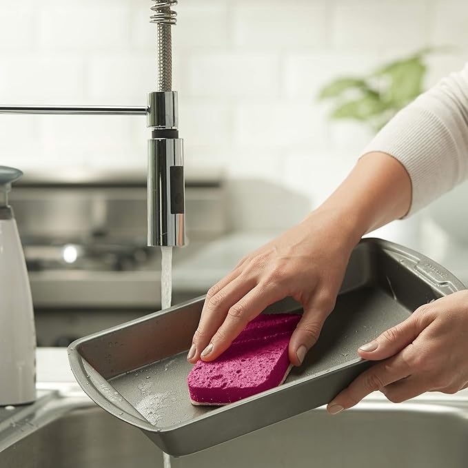 Casabella, Cleaning Sponge Scrub Pink, 3 Count
