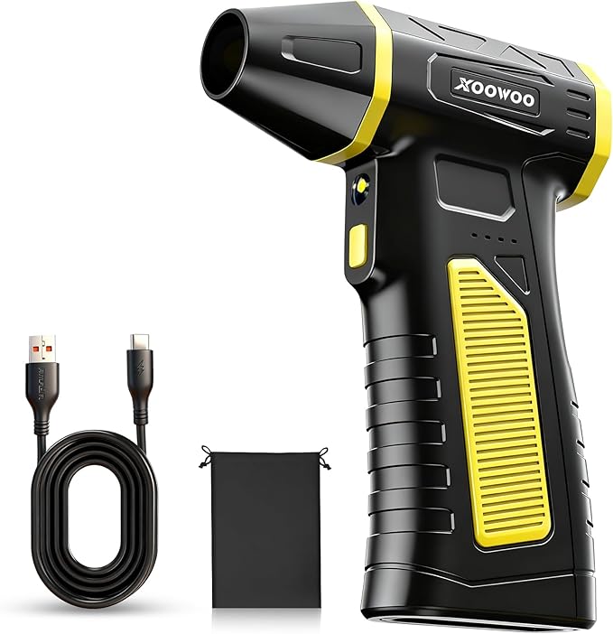 Electric Compressed Air Duster Cordless: 2026 Upgraded Mini Blower with 310g Wind Pressure 5-Speed Adjustable 360000 RPM for Computer Keyboard Outdoor and Car Cleaning - Fast Charging Handheld Blower