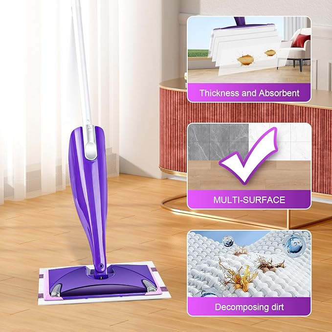 Wet Jet Refills Compatible with Swiffer Wet Pads Refills Hardwood Floor Cleaner Spray Mop Pad Refill, Bathroom Cleaning Supplies, Hardwood Floor Cleaner, Multi Surface，30 Count
