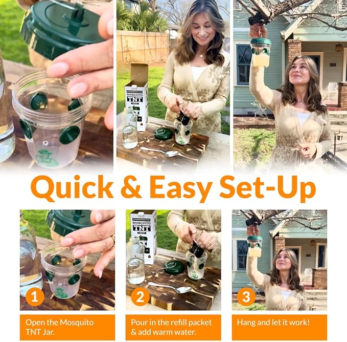 Tougher Than Tom Mosquito TNT 2.0 Mosquito 12 Bait Bags, Outdoor Insect Control, Easy Setup, Family & Pet Friendly, Ideal for Backyards, Camping, Gardens, BBQs, Picnics & More