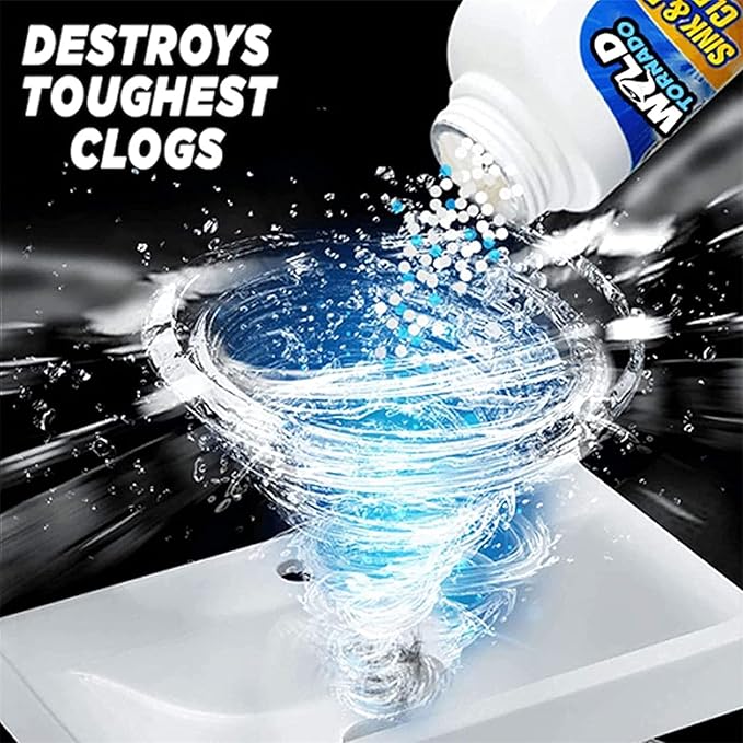 World Tornado Sink Drain Cleaner, Wild Tornado Pipe Dredge Deodorant, Powerful Sink and Drain Cleaner Pipe Cleaner, Fast Foaming Drains Cleaner for Kitchen and Pipes Cleaning Tool (4pcs)