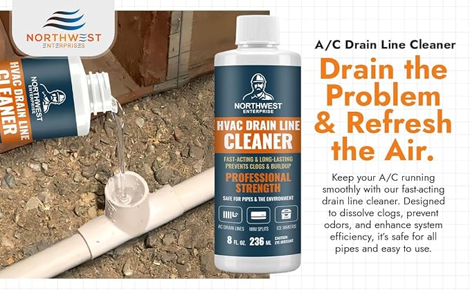 AC Drain Line Cleaner and Unclogger - Air Conditioner Cleaner Prevents Build-Up for AC Units, Dehumidifiers, Ice Machines, & More (32 ounces)