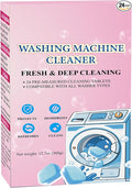 24-Pack Washing Machine Cleaner Tablets HE Front Load and Top Load Compatible Descaler Pods for Laundry Tub, Drum and Gasket Septic Safe, Fresh Scent (1-Year Supply)