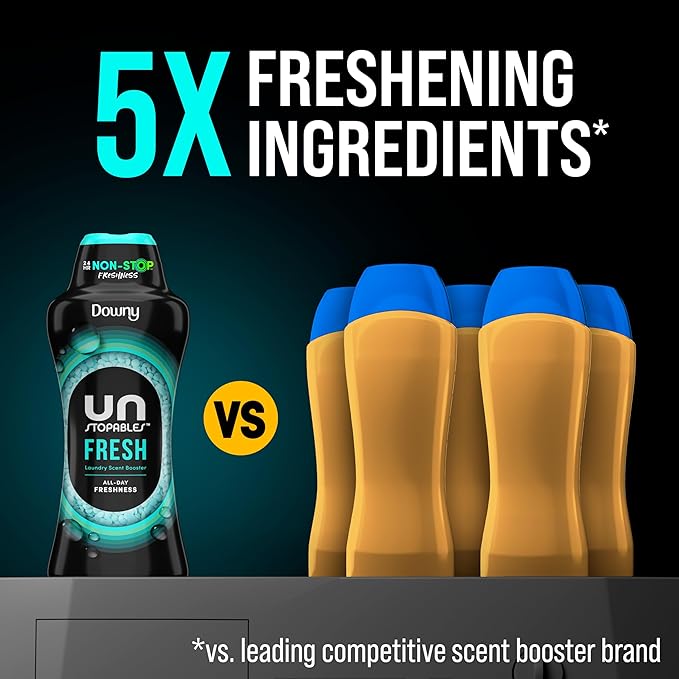 Downy Unstopables In Wash Scent Booster Beads, Fresh Scent, 24 oz, Laundry Beads For Odor Protection, Downy Scent Booster Beads, Laundry Scent Boosters