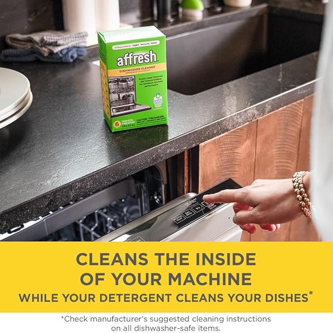 Affresh Dishwasher Cleaner, Helps Remove Limescale and Odor-Causing Residue, 6 Tablets (Pack of 6)