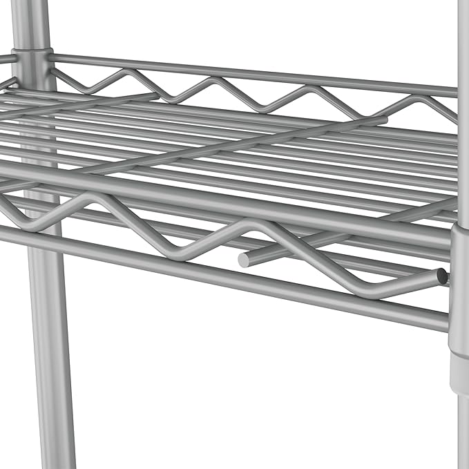 HOMEFORT 5-Tier Wire Shelving 5 Shelves Unit Metal Storage Rack Durable Organizer Perfect for Pantry Closet Kitchen Laundry Organization in Grey