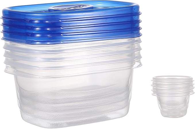 Glad GladWare To Go Snack Food Storage Containers with Lids, Medium Rectangle BPA Free Plastic with Built-In Dressing Cup for Salads and Snacks, Microwave Dishwasher Safe, 24 Oz, 4 Count - 6 Pack