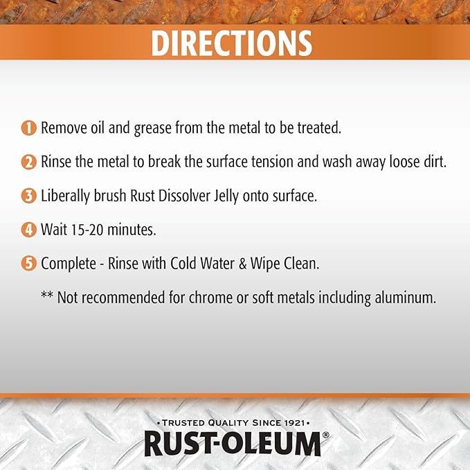 Rust-Oleum Rust Dissolver Jelly | Heavy-Duty Corrosion Remover for Metal Tools, Cars, Bikes, Grills, Bolts, Firearms & More | 8 oz | 6 Pack