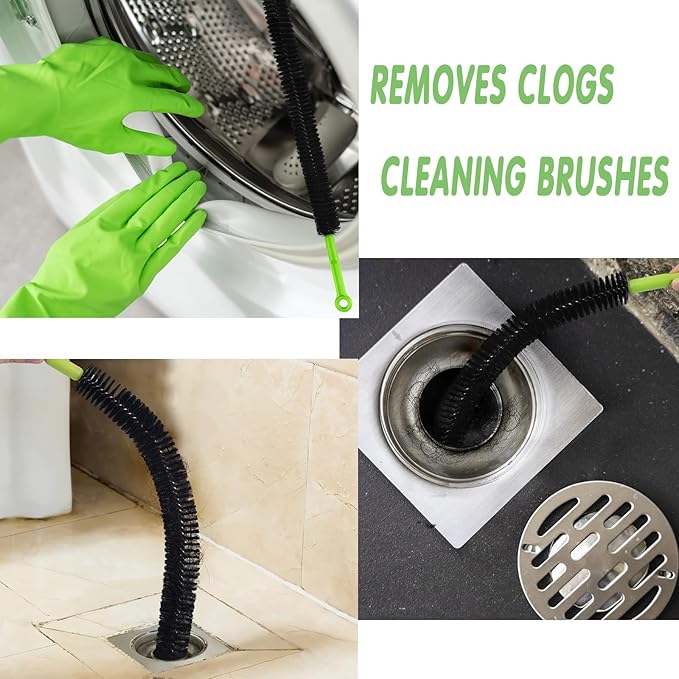Sewer Drain Brush, Flexible Bendable Long Pipe Cleaners, Cleaning Tool for Home Kitchen Sink, Bathtub and Shower Hair Clogs