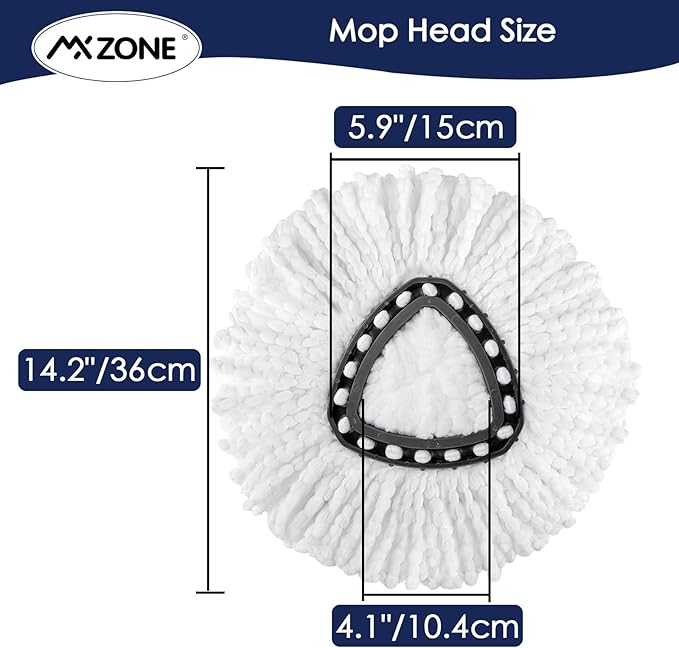 Microfiber Mop Head Refill for Ocedar Spin EasyWring Mop Replacement Head (pack of 3)