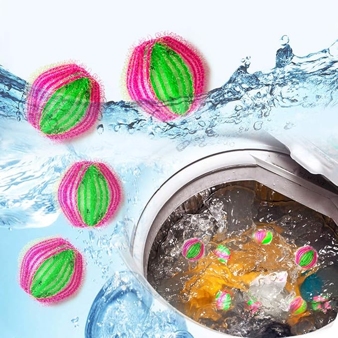Pet Hair Remover for Laundry - Non-Toxic Reusable Dryer Balls Washer and Dryer Ball Remove Long Hair from Dogs and Cats on Clothes in The Washing Machine 12 Packs