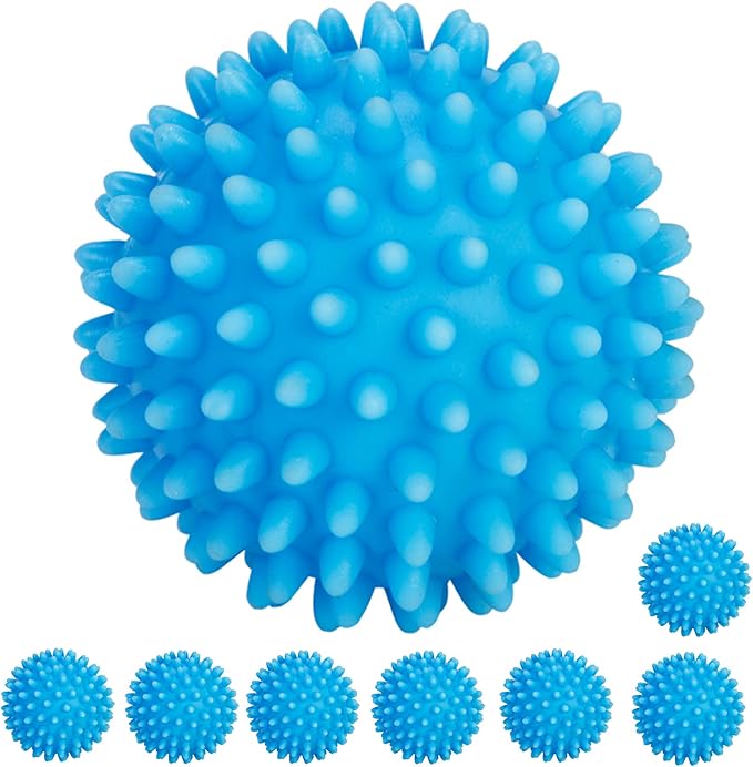 Smart Design Plastic Dryer Balls with Spikes - Set of 2 - Fabric Softener - Eliminates Wrinkles and Reduces Static - for Laundry, Clothes, Fabrics - Blue