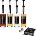 25.4 oz 750 ml Glass Coffee Syrup Dispenser for Coffee Bar With Pump & Lables Glass Syrup Bottle Included -4 Pack