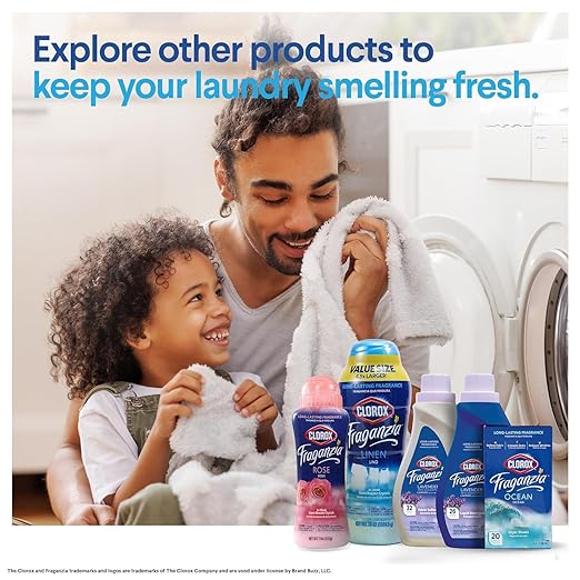 Clorox Fraganzia Liquid Laundry Fabric Softener, Lavender with Eucalyptus Scent - Laundry Odor Eliminator, Wrinkle Reducer and Static Reducer, 40 Fl Oz - 6 Pack