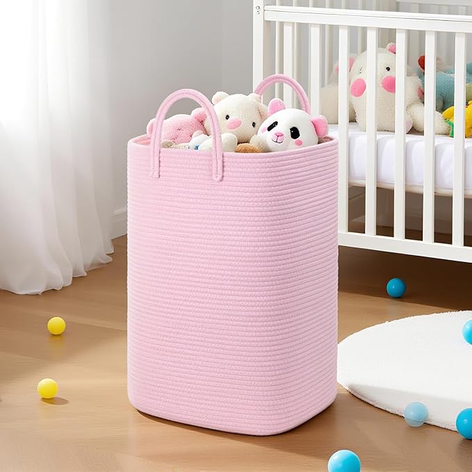 Artfeel Laundry Basket,Woven Cotton Rope Laundry Hamper,40L Versatile Storage for Dirty Clothes,Baby Toys,and Blankets in Bathroom, Nursery,and Living Room