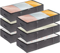 Lifewit 95L 6 Pack Under Bed Storage Containers, Large Capacity Blanket Storage Bags with Reinforced Handle, Organization and Storage for Comforters, Sheets, Clothes, Bedroom, College Dorm, Grey