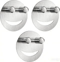 3 Pack Stainless Steel Smiley Face Dish Sponge Holder, Silver Sink Caddy Organizer Storage with Suction Cup for Kitchen, Kitchen Accessories Decor Scrubber-Silver