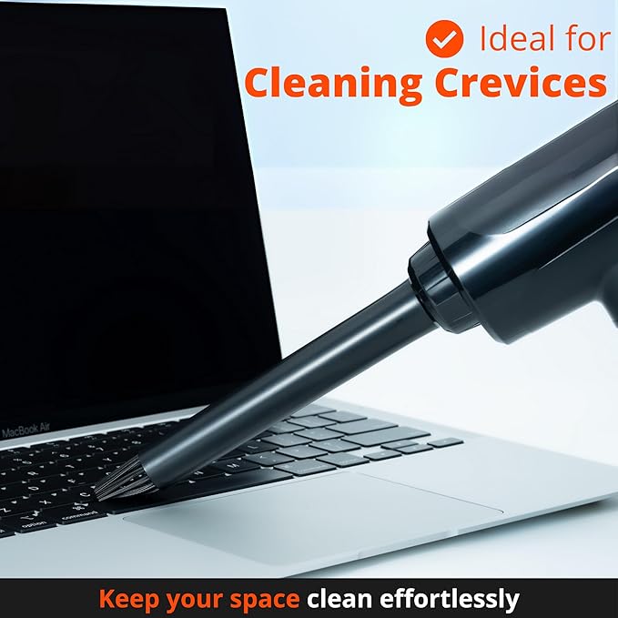 Electric Compressed Air Duster (53000 RPM) - Rechargeable Cordless Air Duster & Keyboard Cleaner for PC & Electronics - Reusable Cleaner Replaces Canned Air Spray.