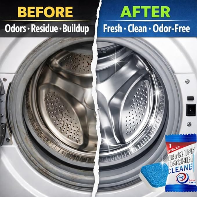 Washing Machine Cleaner Tablets - Penetrating Deep Clean Washer Cleaner Tablets For Front Loader And Top Load HE - Active Formula Tub Descaler Deodorizer