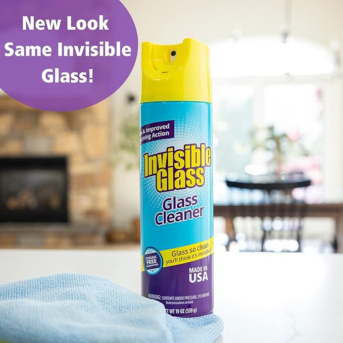 Invisible Glass 91160-2PK Premium Aerosol Glass and Window Foaming Cleaner Spray – Cleans Glass, Windows, Mirrors, Shower Doors, and More – Streak-Free, Ammonia-Free, Tint-Safe – 19 oz (Pack of 2)