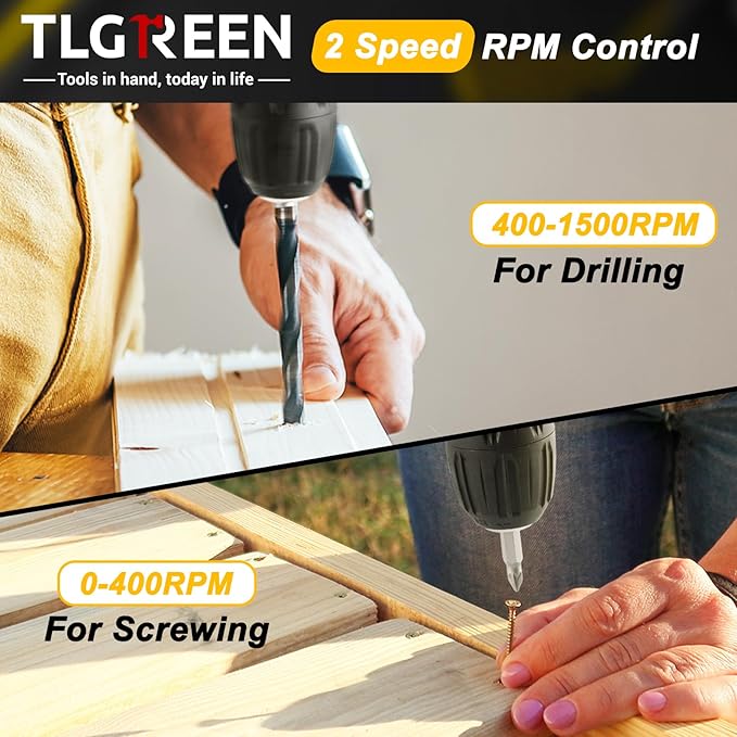 TLGREEN Complete Home Tool Kit with 12V Cordless Drill & Magnetic Bits | 138Pcs All-in-One Set for DIY, Repairs & Assembly | Durable Case & Fast Charging | Ideal for New Homeowners | Yellow