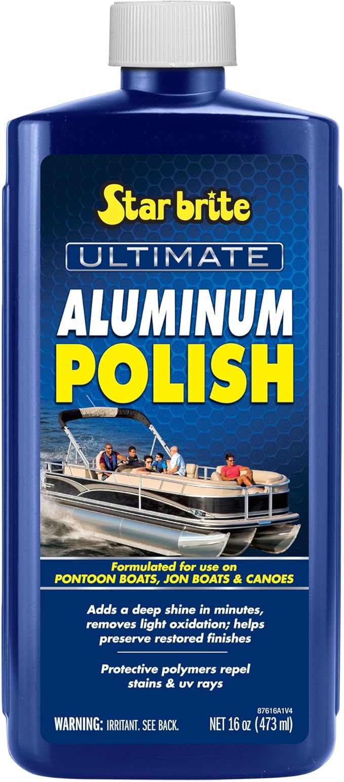 STAR BRITE Ultimate Aluminum Polish – Adds a Deep Protective Shine, Removes Light Oxidation, and Helps Preserve Restored Finishes – Marine Grade for Pontoons, Jon Boats & Canoes