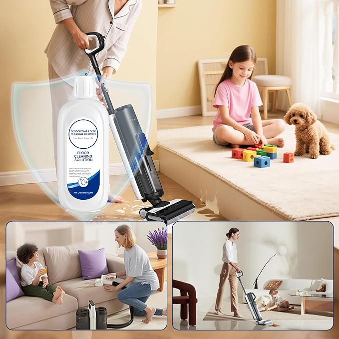2 Packs Floor Cleaner Solution Compatible with Tineco Cleaning Solution Refill Natural Scented, Deep Clean Streaks & Residue Free for All Robotic Vacuum Mop Cleaner Solution for Hardwood Multi Surface