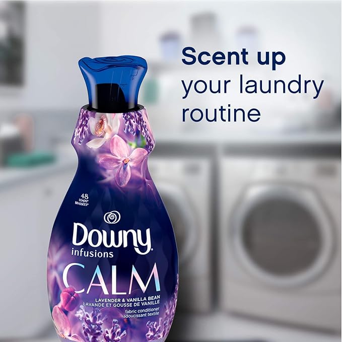 Downy Infusions Fabric Softener Liquid, Calm, Lavender & Vanilla Bean, 1.92 L - Packaging May Vary