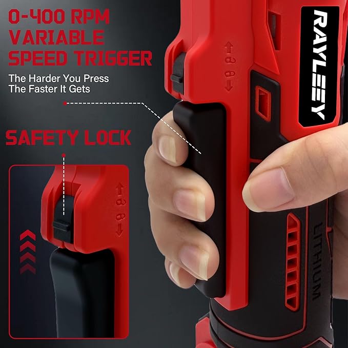3/8" Cordless Ratchet Wrench for Milwaukee 18V Battery, 45 Ft-lbs(60 N.m) Power Electric Ratchet Tool Kit, Variable Speed Control, 7 Sockets, 1/4"Adapter & 3" Extension Bar (Tool Only)