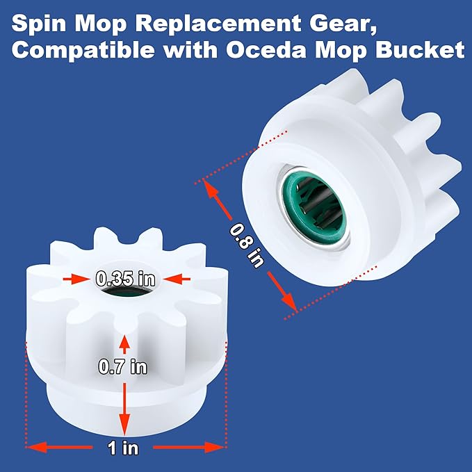 3 Pcs Spin Mop Bucket Replacement Gear Compatible with O Cedar Mop Bucket Pedal Only One Way Bearing Repair Parts