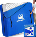 Mattress Bags for Moving, BETU Mattress Protector Waterproof Mattress Cover Full XL Size Storage Bags with 8 Heavy-Duty Handles and Zipper for Bed Extra Thick Large Reusable (82"x57"x15" Blue)