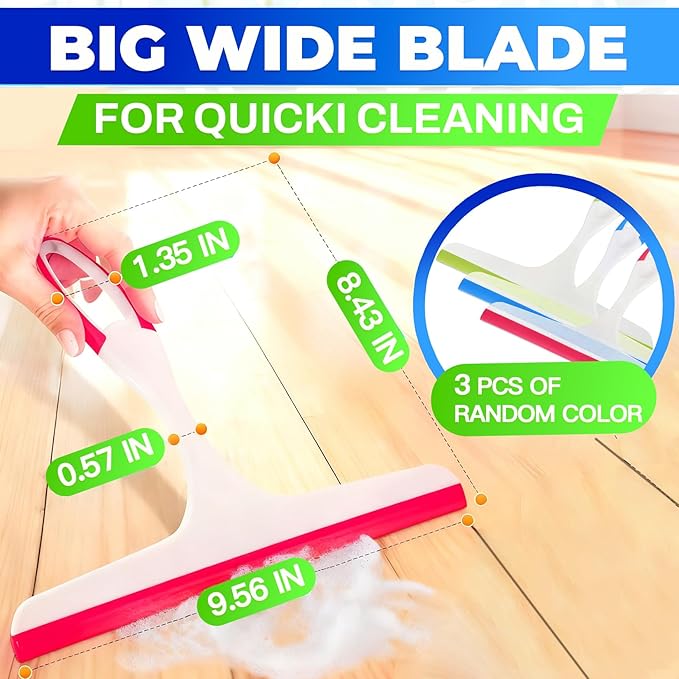 3PCS mini Squeegee Shower Squeegee Hanging Rubber Squeegee with Hook, Multipurpose Shower Squeegee for Glass Doors Window Squeegee (Regular Version)