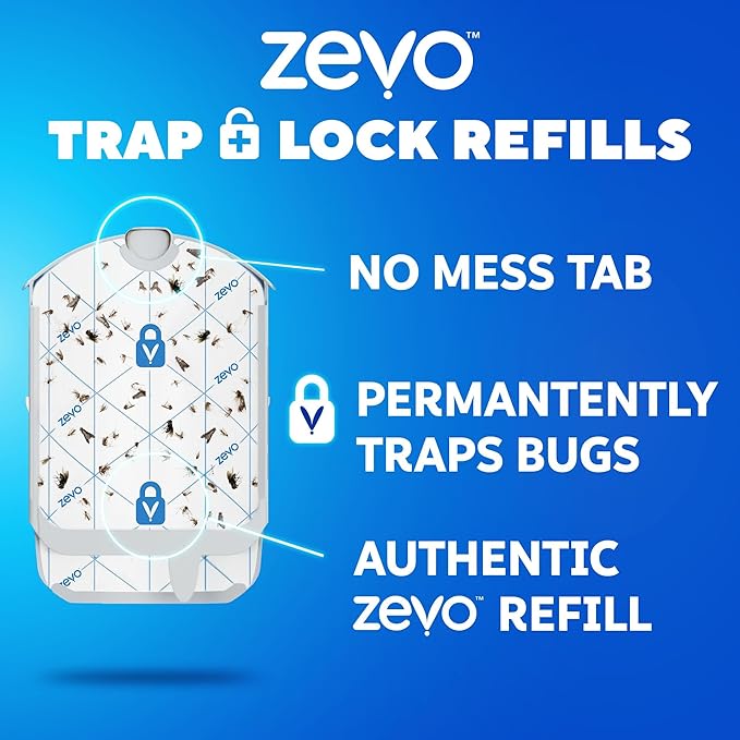 Zevo Flying Insect Refills for Indoor Light Trap: 12 Light Trap Refill Cartridges Capture Fruit Flies, Gnats and Houseflies (12 Cartridges)