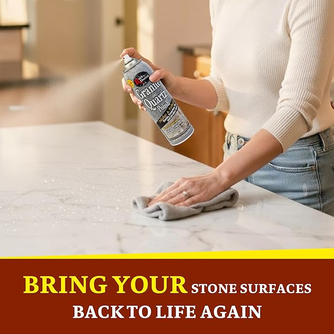 Rock Doctor Granite Polish Spray and Surface,18oz.Can Polish Tile, Marble, Kitchen Countertop, and Natural Stone Surfaces, Streak-Free Shine Pack of 1