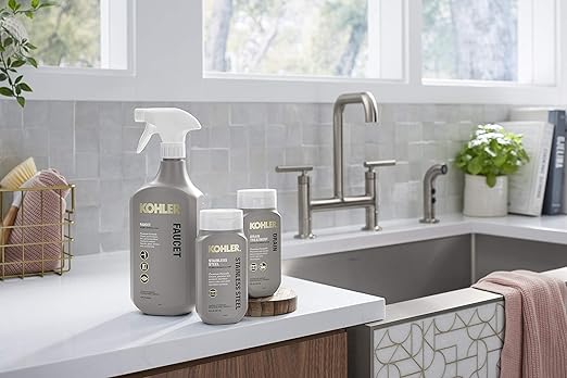 KOHLER K-EC23723-NA Faucet Cleaner, Kitchen and Bathroom Cleaner, Streak Free Shine, Ammonia and Alcohol Free, 28 FL Oz