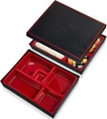 Teenyyou 2 Pcs 10.6 x 8.3 x 2.2 Inch Japanese Bento Box 5 Compartments Divided Lunch Box with Greaseproof Adult Japanese Bento Lunch Container Sushi Home Restaurant